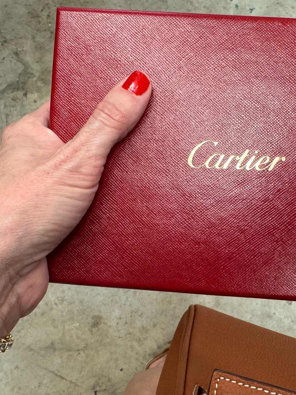 Authentic Cartier Red and Cream Stationery Box with Panther Motif